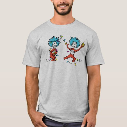 Dr Seuss  Grinch  Thing One  Thing Two Dancing T_Shirt