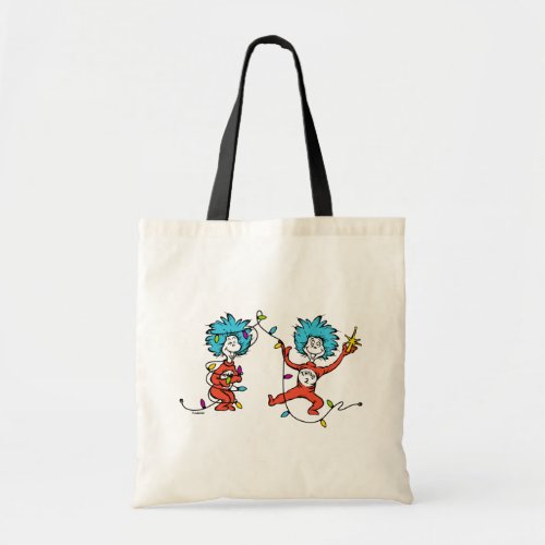 Dr Seuss  Grinch  Thing One  Thing Two Dancing Tote Bag