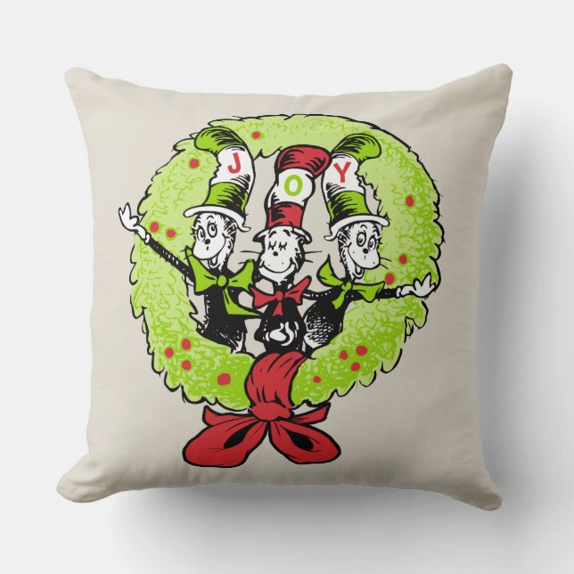 Dr Seuss | Grinch | Who-ville Christmas Joy Throw Pillow (Front)