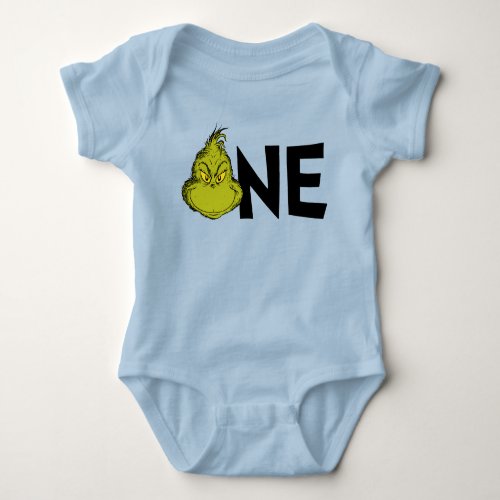 Dr Seuss  Grinch Winter 1st Birthday Baby Bodysuit