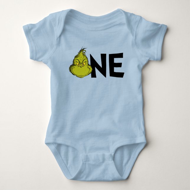 Dr. Seuss | Grinch Winter 1st Birthday Baby Bodysuit (Front)