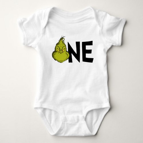 Dr Seuss  Grinch Winter 1st Birthday Baby Bodysuit