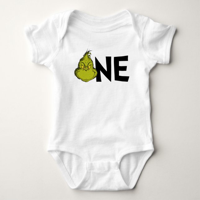 Dr. Seuss | Grinch Winter 1st Birthday Baby Bodysuit (Front)