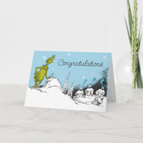 Dr Seuss  Grinch Winter Baby Congratulations Card