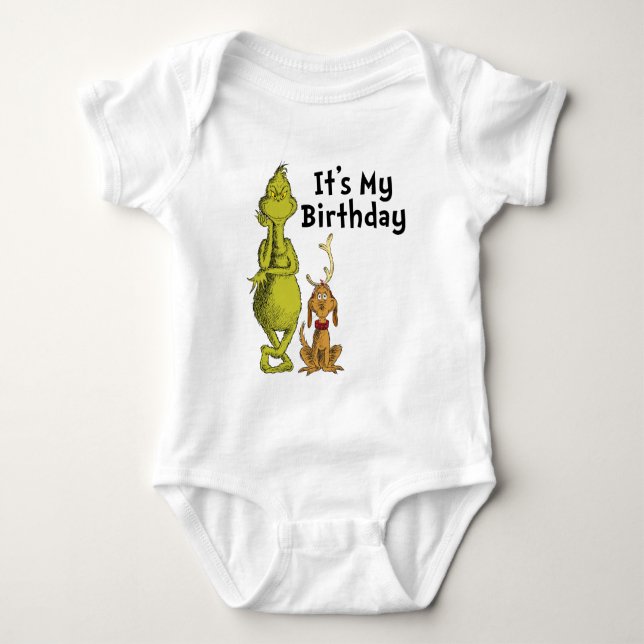 Dr. Seuss | Grinch Winter Birthday Baby Bodysuit (Front)