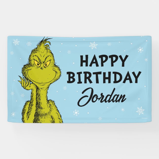 Dr. Seuss | Grinch Winter Birthday Banner (Horizontal)