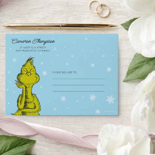 Dr Seuss  Grinch Winter Birthday Envelope