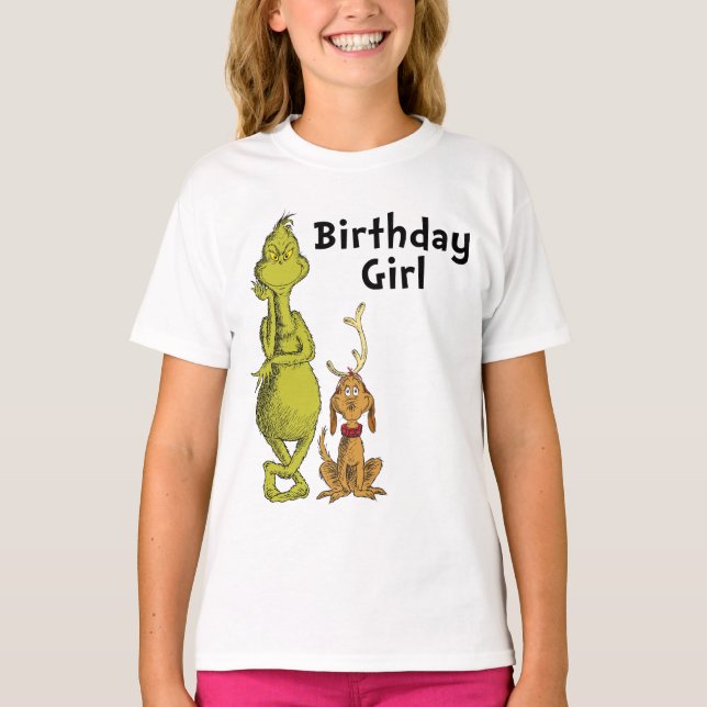 Dr. Seuss | Grinch Winter Birthday Girl T-Shirt (Front)