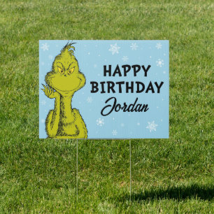 Dr. Seuss   Grinch Winter Birthday Sign