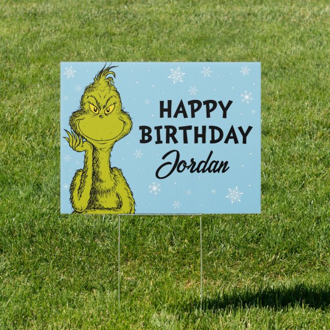 Dr. Seuss | Grinch Winter Birthday Sign (Insitu)
