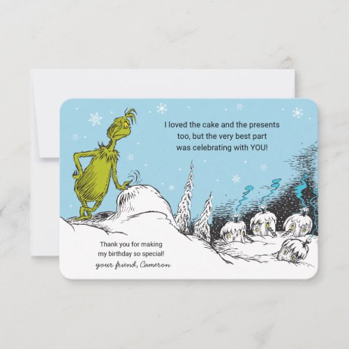 Dr Seuss  Grinch Winter Birthday Thank You