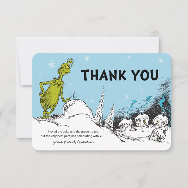 Dr. Seuss | Grinch Winter Birthday Thank You (Front)