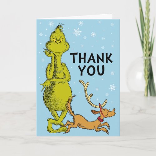 Dr Seuss  Grinch Winter Birthday Thank You Card