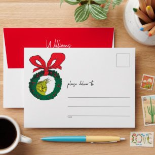Dr. Seuss Grinch Wreath Envelope