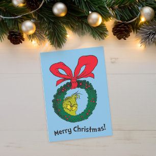 Dr. Seuss   Grinch Wreath Holiday Card