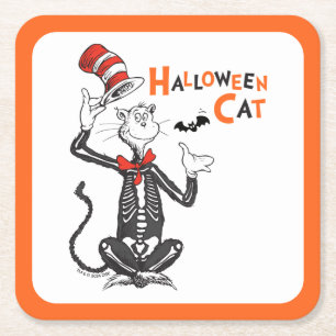 Dr. Seuss Halloween Cat in the Hat Square Paper Coaster