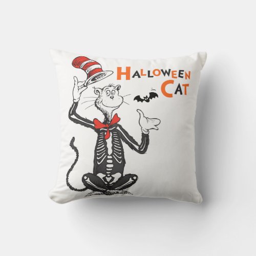 Dr Seuss  Halloween Cat in the Hat Throw Pillow
