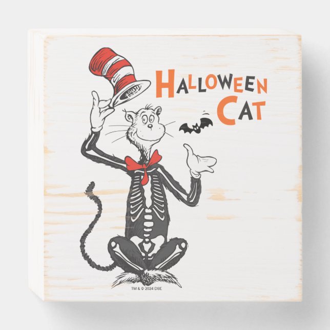 Dr. Seuss | Halloween Cat in the Hat Wooden Box Sign (Front Horizontal)