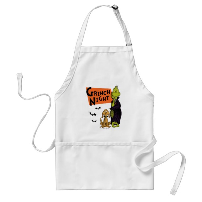 Dr. Seuss | Hallowen Grinch Night Graphic Adult Apron (Front)