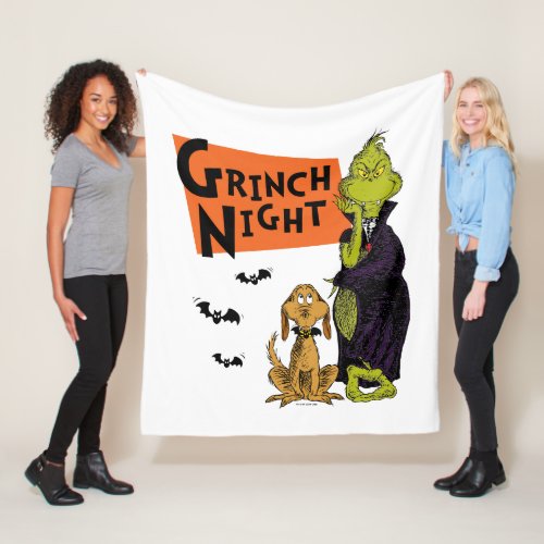 Dr Seuss  Hallowen Grinch Night Graphic Fleece Blanket