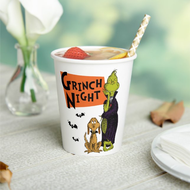 Dr. Seuss | Hallowen Grinch Night Graphic Paper Cups (Insitu)