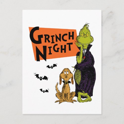 Dr Seuss  Hallowen Grinch Night Graphic Postcard