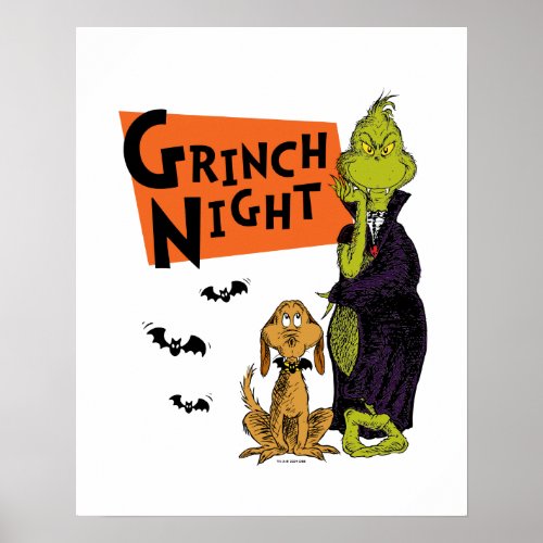 Dr Seuss  Hallowen Grinch Night Graphic Poster