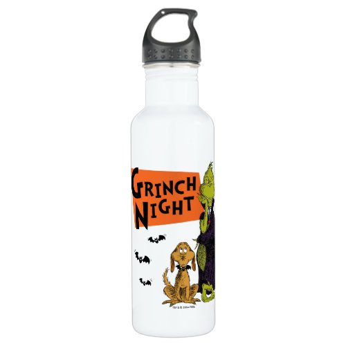 Dr Seuss  Hallowen Grinch Night Graphic Stainless Steel Water Bottle