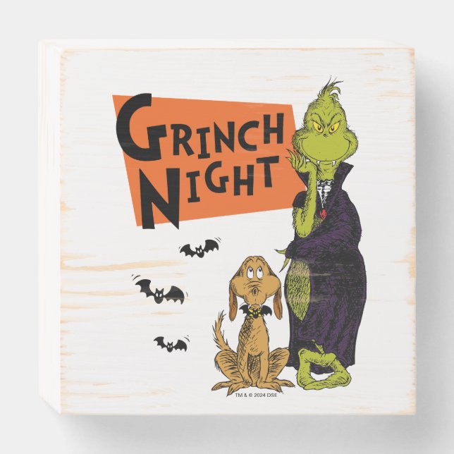 Dr. Seuss | Hallowen Grinch Night Graphic Wooden Box Sign (Front Horizontal)