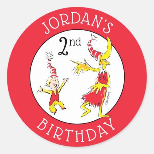 Dr Seuss  Happy Birthday to You Classic Round Sticker