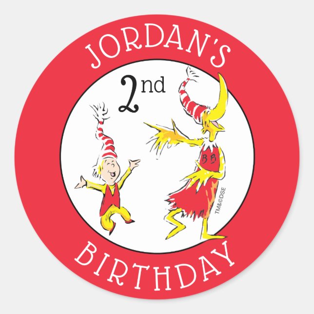 Dr. Seuss | Happy Birthday to You Classic Round Sticker (Front)