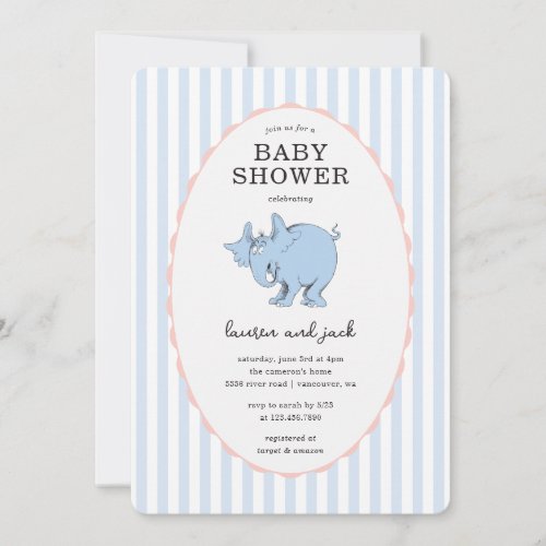 Dr. Seuss Horton Hears a Who Baby Shower Invitation