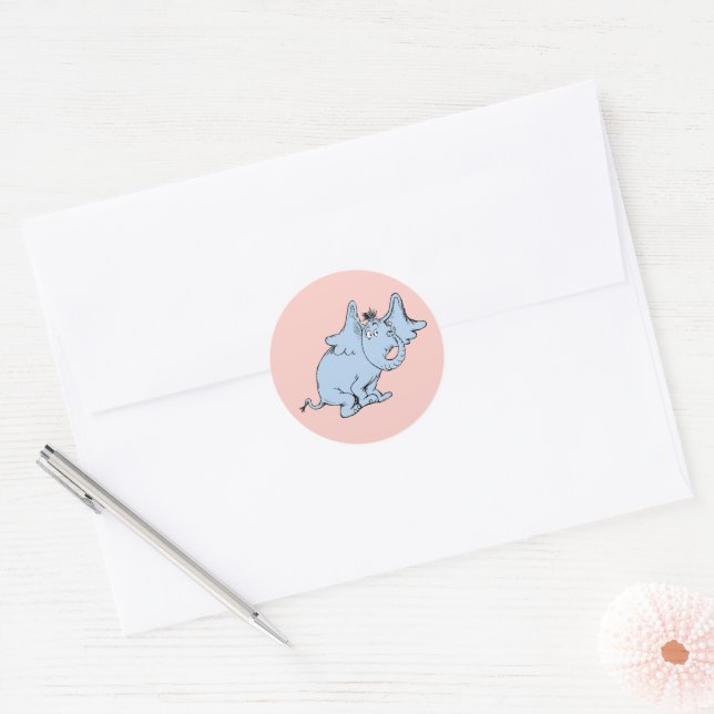Dr. Seuss | Horton Side Look Classic Round Sticker (Envelope)