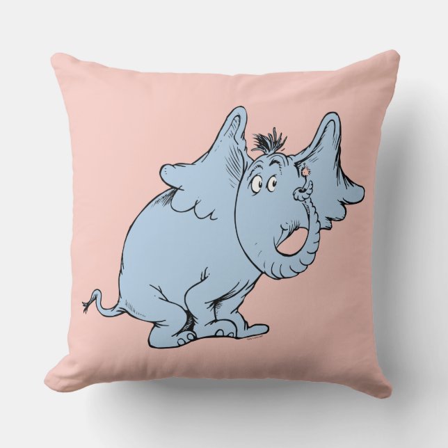 Dr. Seuss | Horton Side Look Throw Pillow (Front)