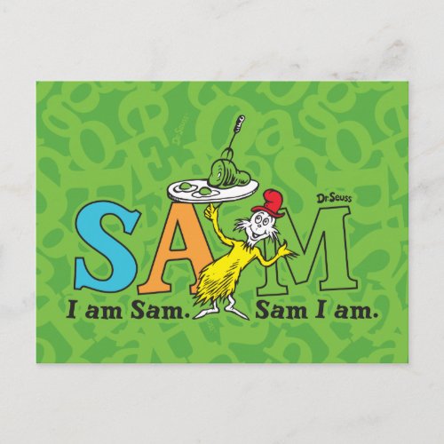 Dr Seuss  I Am Sam Sam I Am Postcard