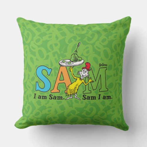 Dr Seuss  I Am Sam Sam I Am Throw Pillow