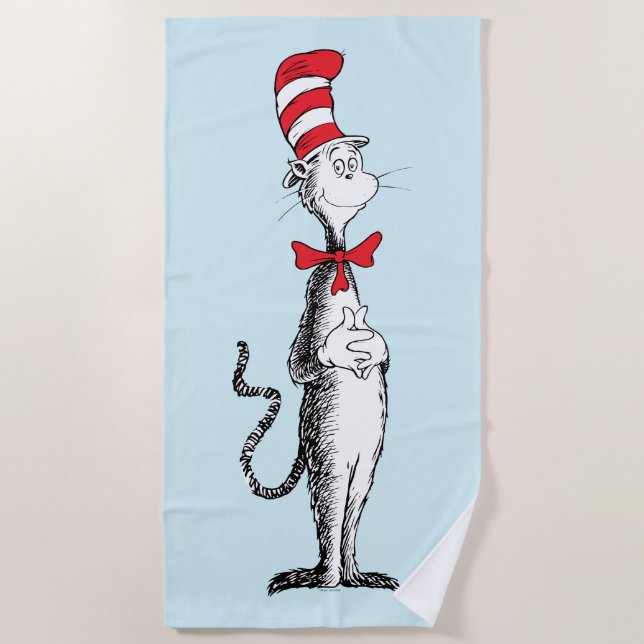 Dr. Seuss I Cat in the Hat Standing Tall Beach Towel (Front)