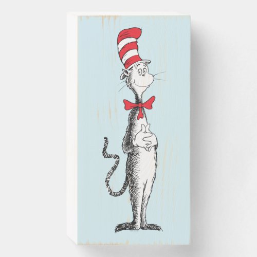 Dr Seuss I Cat in the Hat Standing Tall Wooden Box Sign