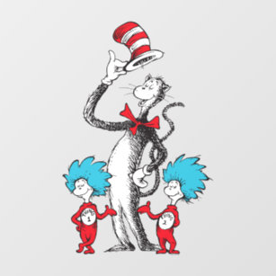 Dr. Seuss I Cat in the Hat, Thing 1 & Thing 2 Wall Decal