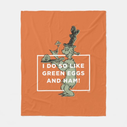 Dr Seuss  I Do So Like Green Eggs and Ham Fleece Blanket