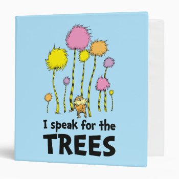 Dr. Seuss | I Speak For The Trees - Lorax Forest 3 Ring Binder by DrSeussShop at Zazzle