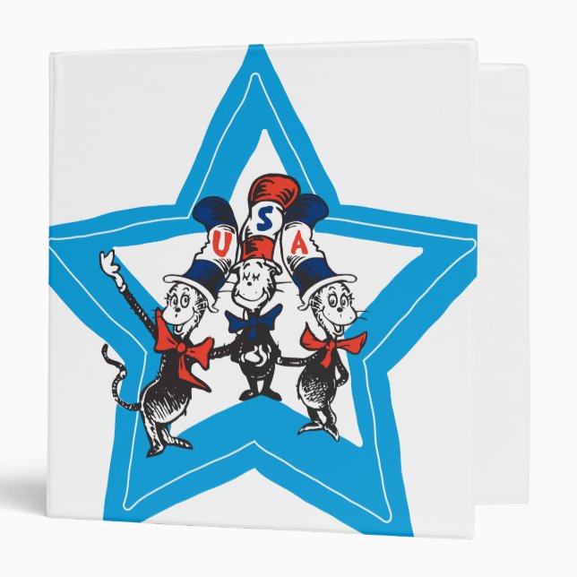 Dr. Seuss | Little Cats USA Hats Graphic 3 Ring Binder (Front/Inside)