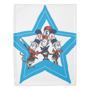 Dr. Seuss Little Cats USA Hats Graphic Duvet Cover