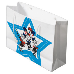 Dr. Seuss Little Cats USA Hats Graphic Large Gift Bag