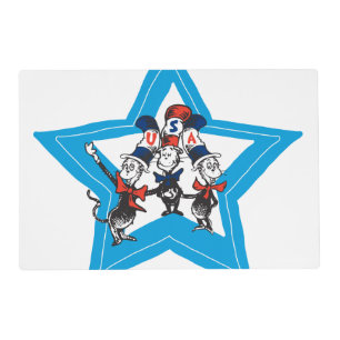 Dr. Seuss Little Cats USA Hats Graphic Placemat