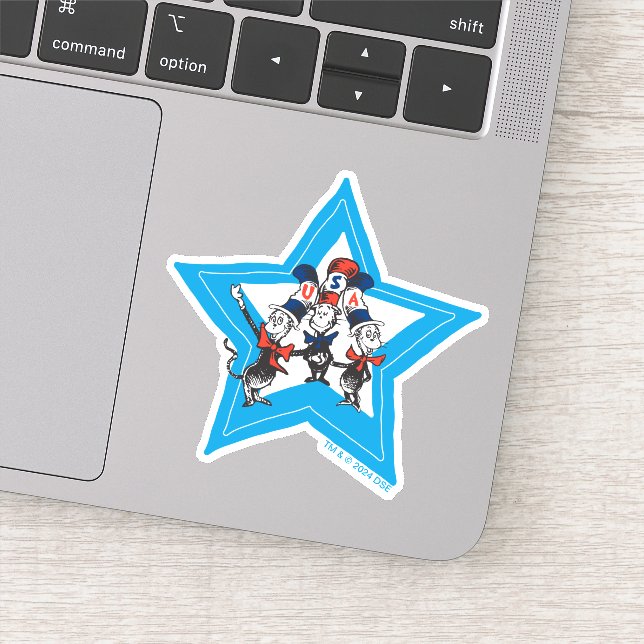 Dr. Seuss | Little Cats USA Hats Graphic Sticker (Detail)