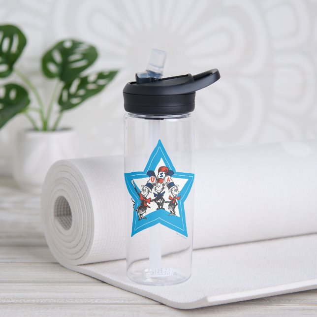 Dr. Seuss | Little Cats USA Hats Graphic Water Bottle (Yoga)