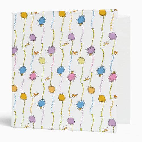 Dr Seuss  Lorax Tree Pattern 3 Ring Binder