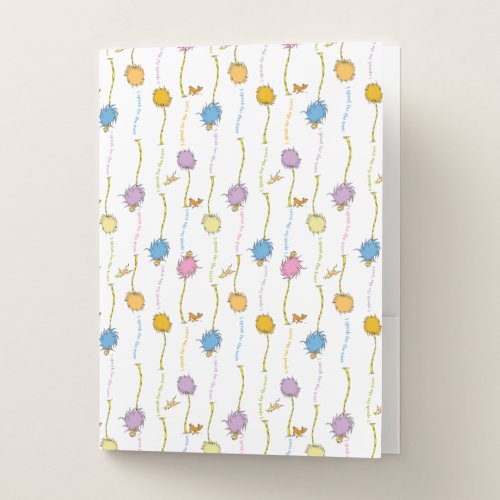 Dr Seuss  Lorax Tree Pattern Pocket Folder