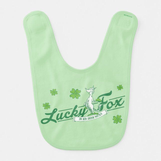 Dr. Seuss | Lucky Fox In His Irish Socks Baby Bib (Front)